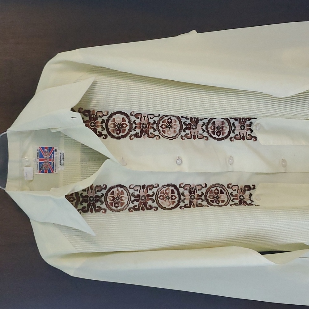 Hand Embroidered Men's Mexican Dress Shirt